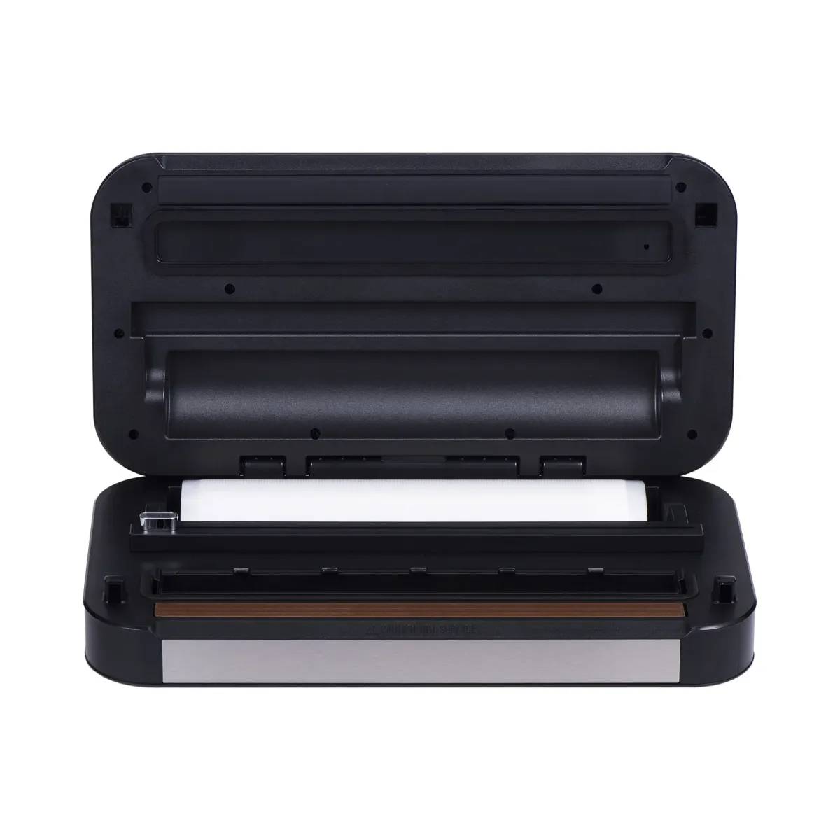 OutOfAir Zero - Open showing sealing bar, roll storage and cutter