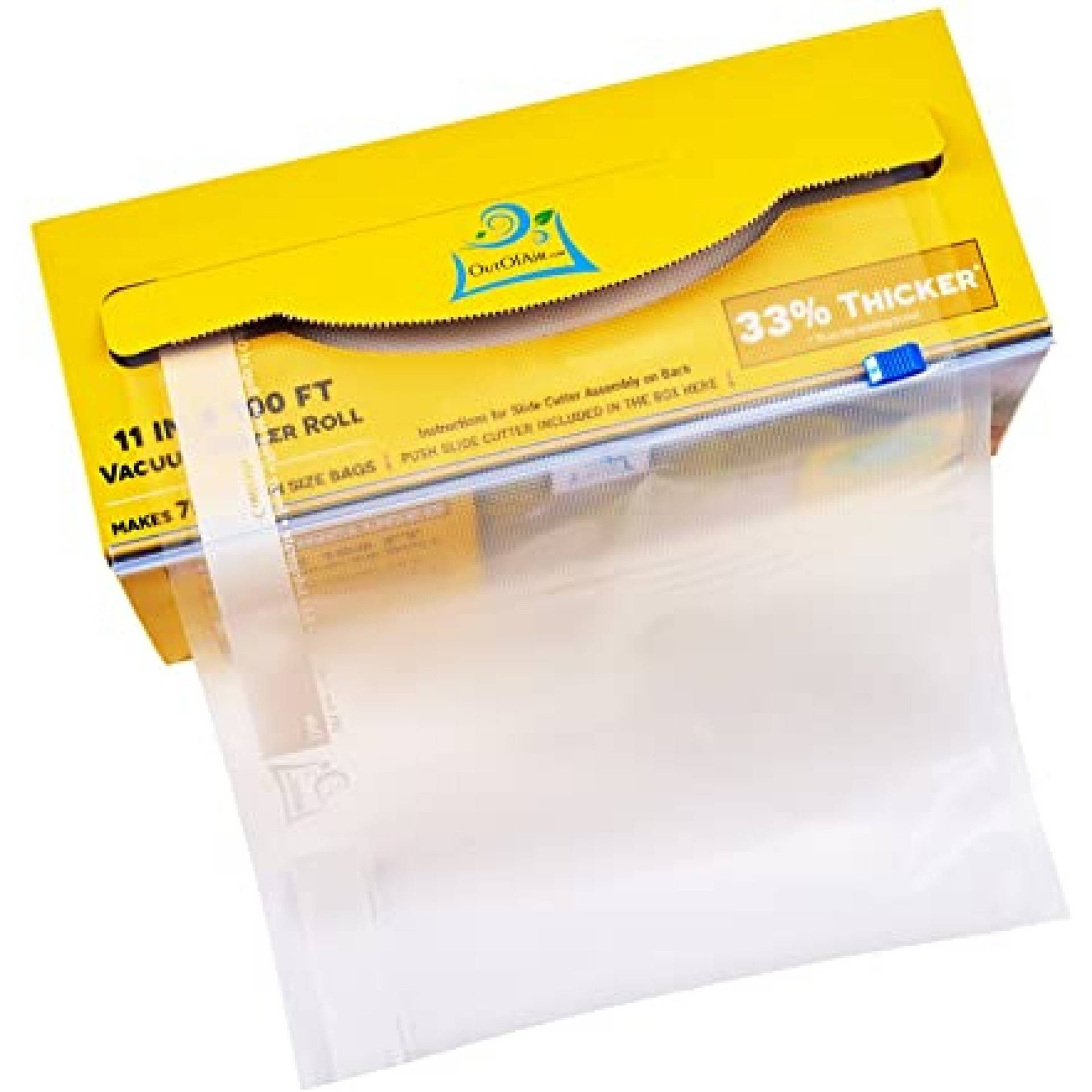 OutOfAir 8x100 vacuum sealer bag rolls with writable white label