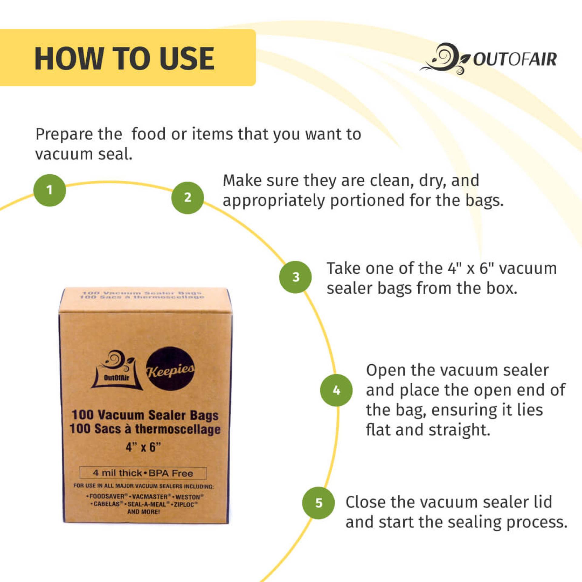 Gallon Size 11x16 Vacuum Seal Bags - 500 Bag Bulk Case - OutOfAir