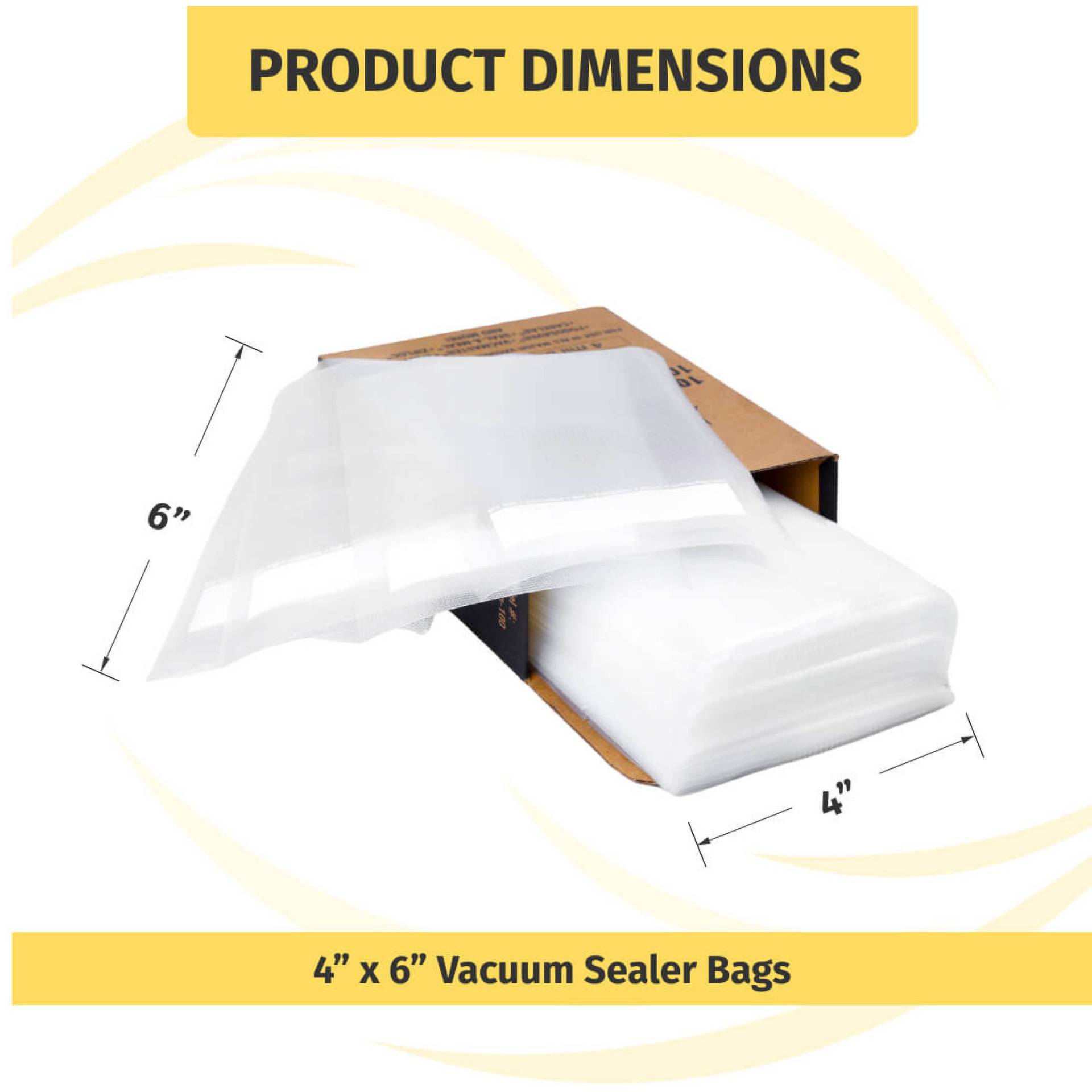 OutOfAir 4 x 6 (Mini Size) - 4 Mil - Commercial Grade Vacuum Sealer Bags - 100 Bags