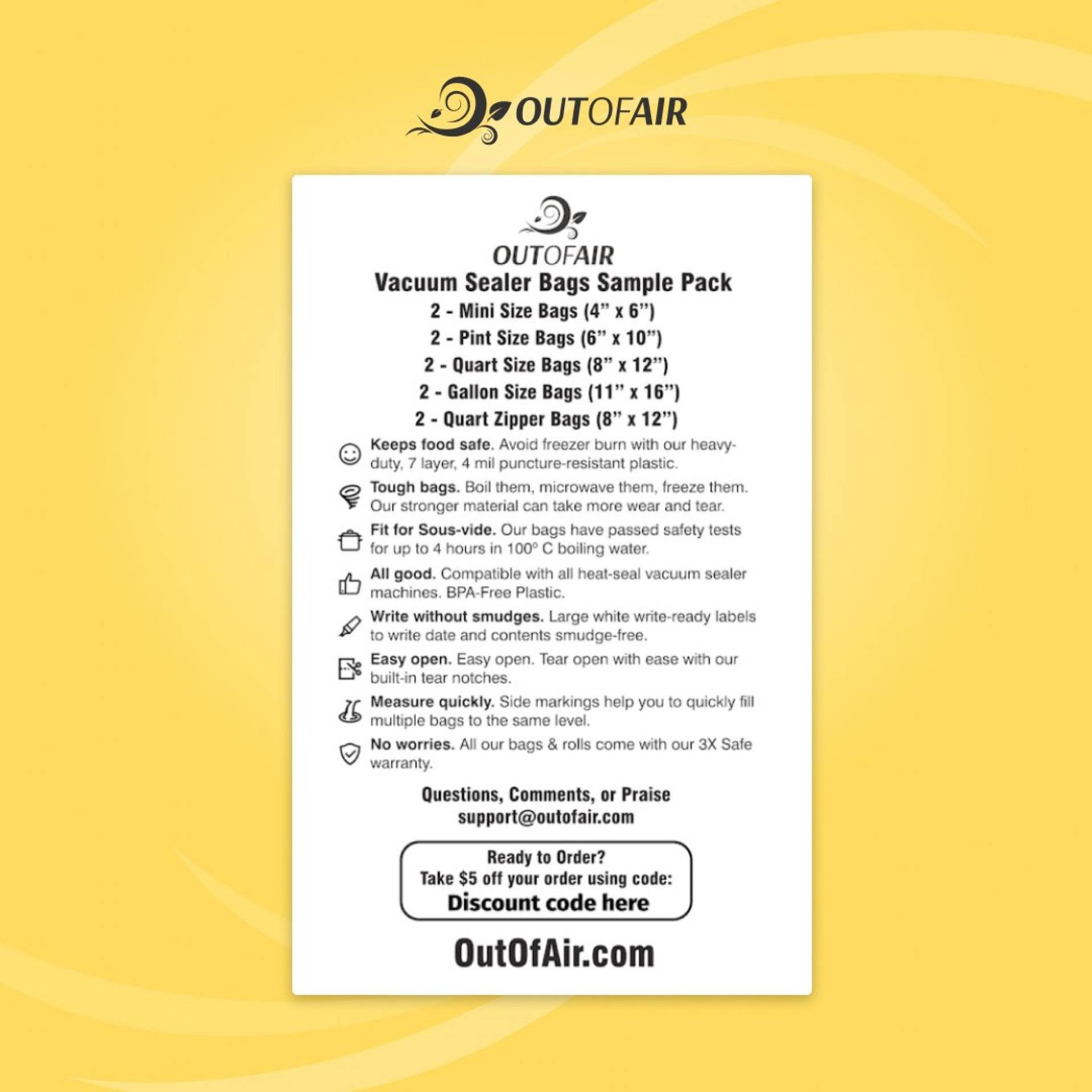 Vacuum Sealer Bag Sample Pack