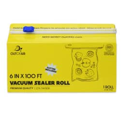 OutOfAir 6" x 100' Vacuum Sealer Bags - 1 Mega Roll with Box and Built in Bag Cutter