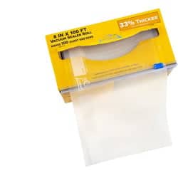 OutOfAir 8" x 100' Vacuum Sealer Bag Roll with Box and Built in Bag Cutter - 10 Rolls Bulk Case