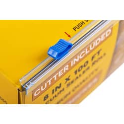 OutOfAir 8" x 100' Vacuum Sealer Bag Roll with Box and Built in Bag Cutter - 10 Rolls Bulk Case