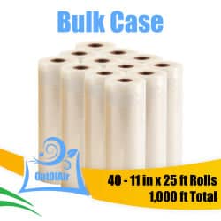 OutOfAir 11" x 25' Vacuum Sealer Bags - 40 Rolls Bulk Case