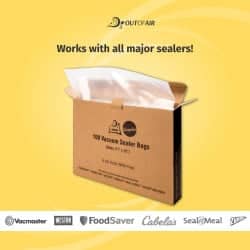 OutOfAir 11" x 16" (Gallon size) - 4 Mil - Commercial Grade Vacuum Sealer Bags - 100 Bags