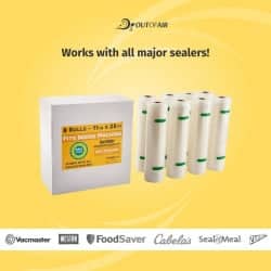 OutOfAir 11" x 25' Vacuum Sealer Bags - 8 Rolls