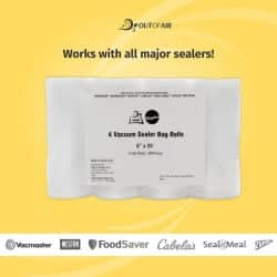 OutOfAir 6" x 25' Vacuum Sealer Bags - 4 Rolls