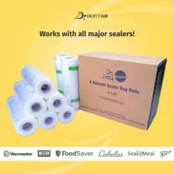 OutOfAir 8" x 25' Vacuum Sealer Bags - 8 Rolls