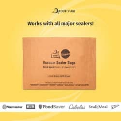 OutOfAir 50 Pint & 50 Quart Vacuum Sealer Bags (4 Mil Commercial Grade) - 100 Bag Combo Pack