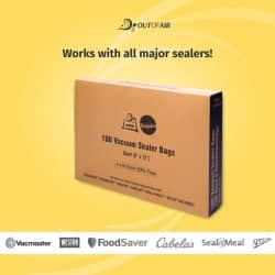 OutOfAir 8" x 12" (Quart size) - 4 Mil - Commercial Grade Vacuum Sealer Bags - 100 Bags