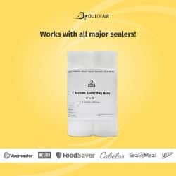 OutOfAir 8" x 25' Vacuum Sealer Bags - 2 Rolls