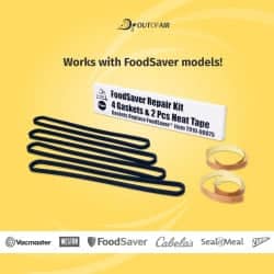FoodSaver Repair Kit: Replacement Gaskets and Teflon Heat Tape - FoodSaver Vacuum Sealer Gasket Replaces Item T910-00075 - 4 Pack