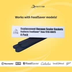 OutOfAir Replacement FoodSaver Vacuum Sealer Gasket Replaces Item T910-00075 - 4 Pack