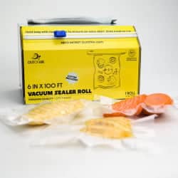 OutOfAir 6" x 100' Vacuum Sealer Bags - 1 Mega Roll with Box and Built in Bag Cutter