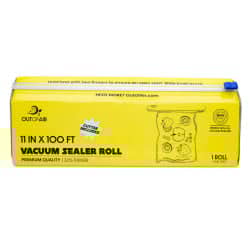 OutOfAir 11" x 100' Vacuum Sealer Bags - 1 Mega Roll with Box and Built in Bag Cutter