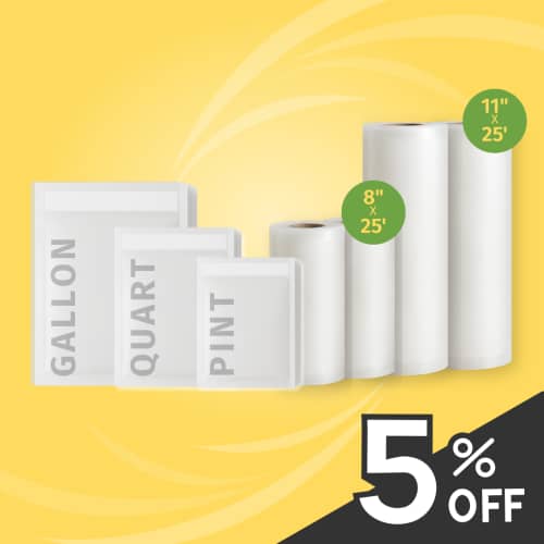 Variety Bundle: 8"+ 11" x 25' Rolls + 150 Combo Bags 