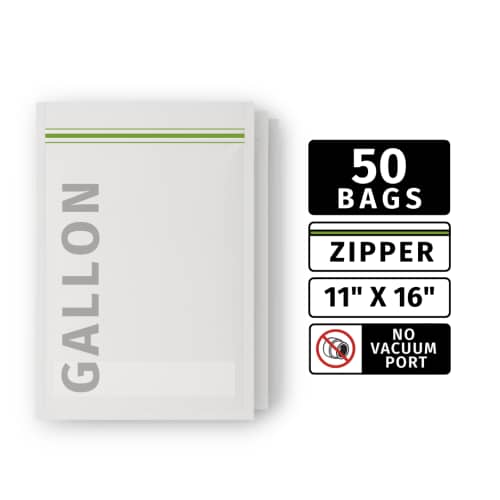 11" x 16" (Gallon Size, Zipper) - 50 Bags