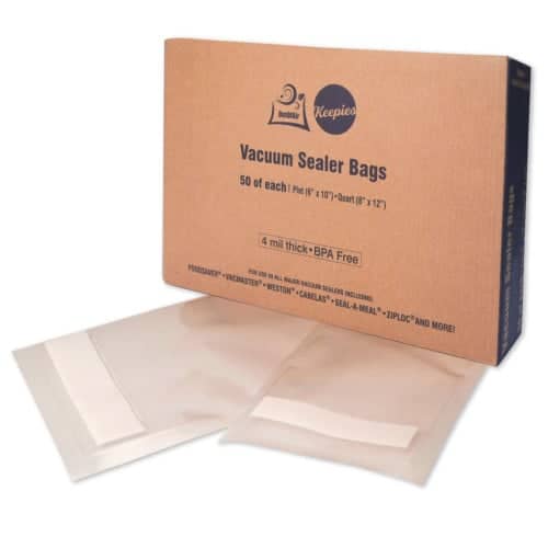OutOfAir 50 Pint & 50 Quart Vacuum Sealer Bags (4 Mil Commercial Grade) - 100 Bag Combo Pack