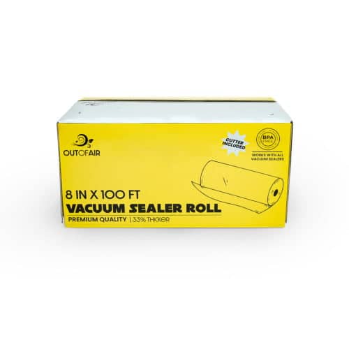 OutOfAir Vacuum Sealer Bags - 1 Mega Roll with Box and Built in Bag Cutter