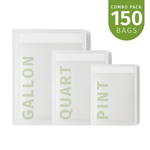 50 Pint + 50 Quart + 50 Gallon - 150 Bag Combo Pack