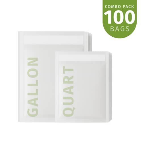 50 Quart + 50 Gallon - 100 Bag Combo Pack