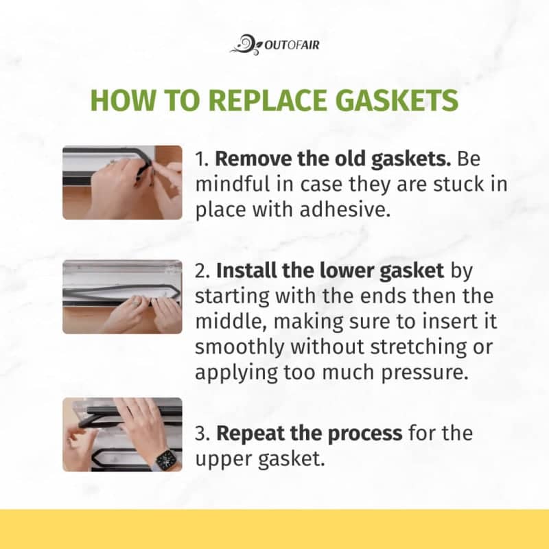 OutOfAir Replacement FoodSaver Vacuum Sealer Gasket Replaces Item T910-00075 - 2 Pack