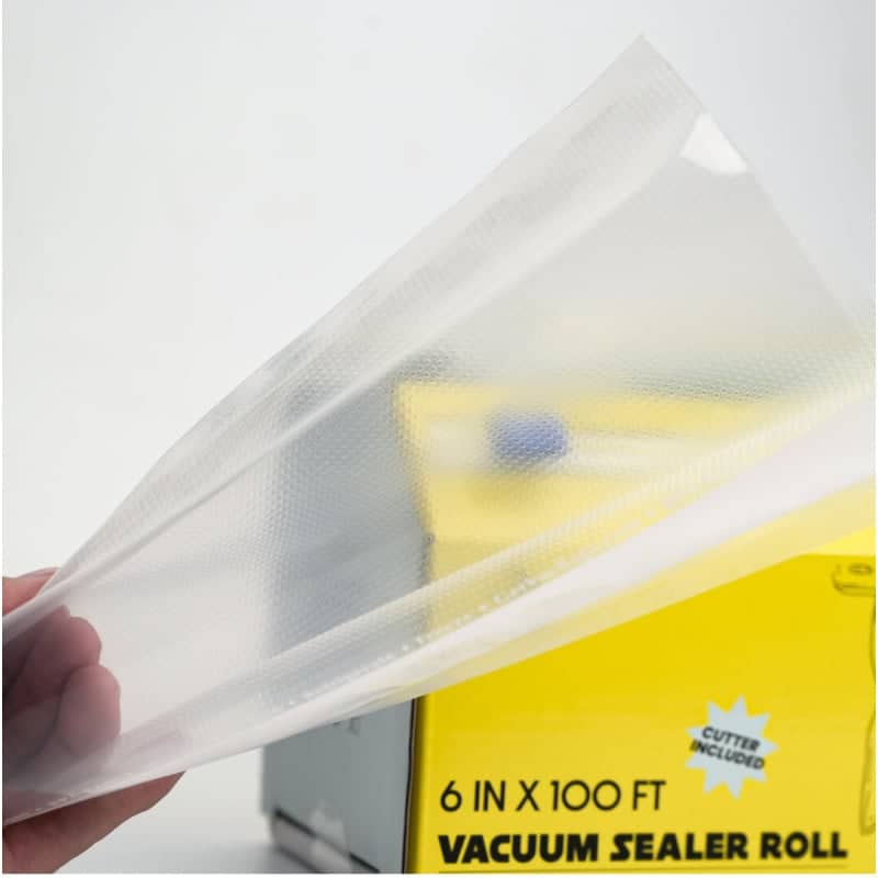 OutOfAir 6" x 100' Vacuum Sealer Bags - 1 Mega Roll with Box and Built in Bag Cutter