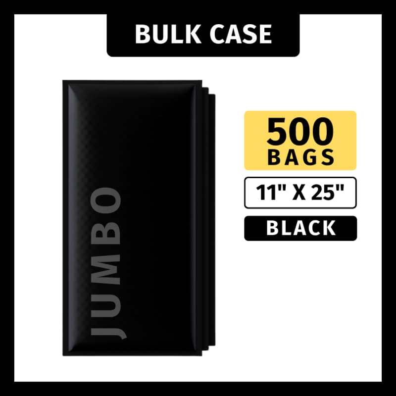 11" X 25" (Jumbo Size, Black) - 500 Bags