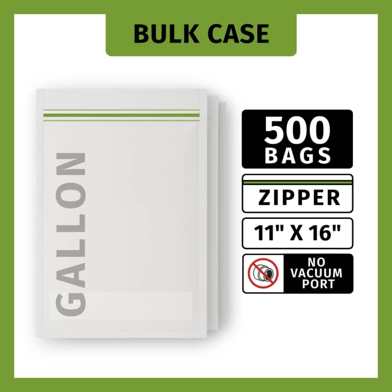 11" x 16" (Gallon Size, Zipper) - 500 Bags 