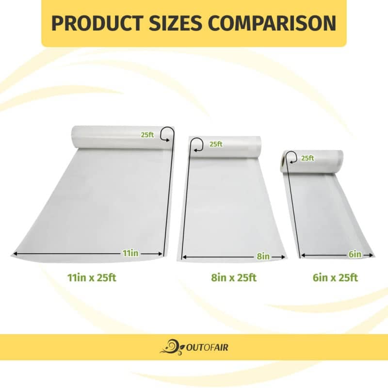 OutOfAir 11" x 25' Vacuum Sealer Bags - 4 Rolls
