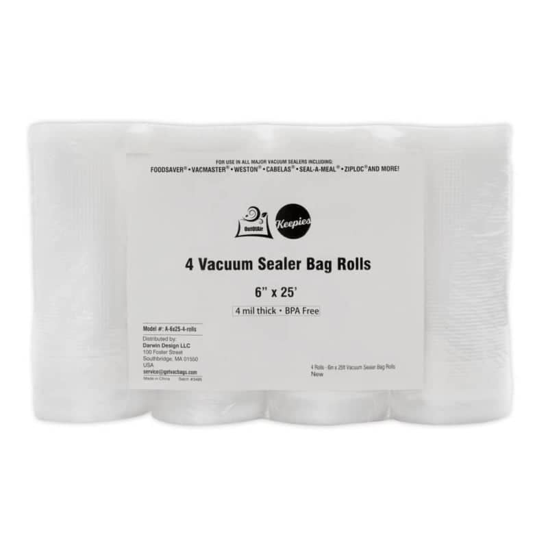 OutOfAir 6" x 25' Vacuum Sealer Bags - 4 Rolls