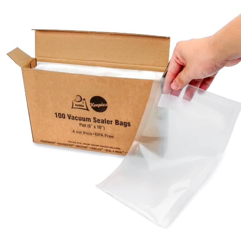 OutOfAir 6" x 10" (Pint size) - 4 Mil - Commercial Grade Vacuum Sealer Bags - 100 Bags