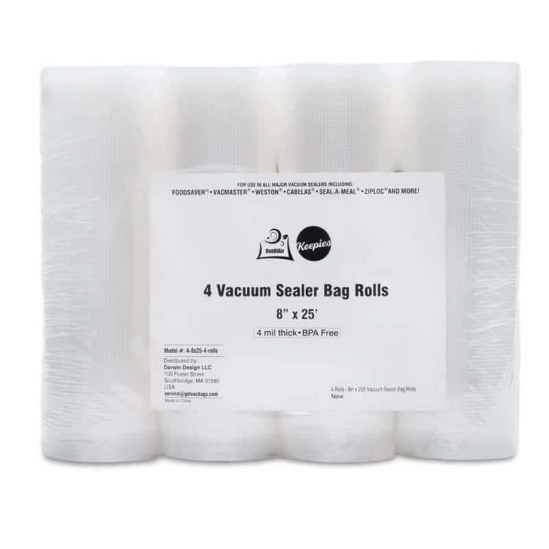 OutOfAir 8" x 25' Vacuum Sealer Bags - 4 Rolls