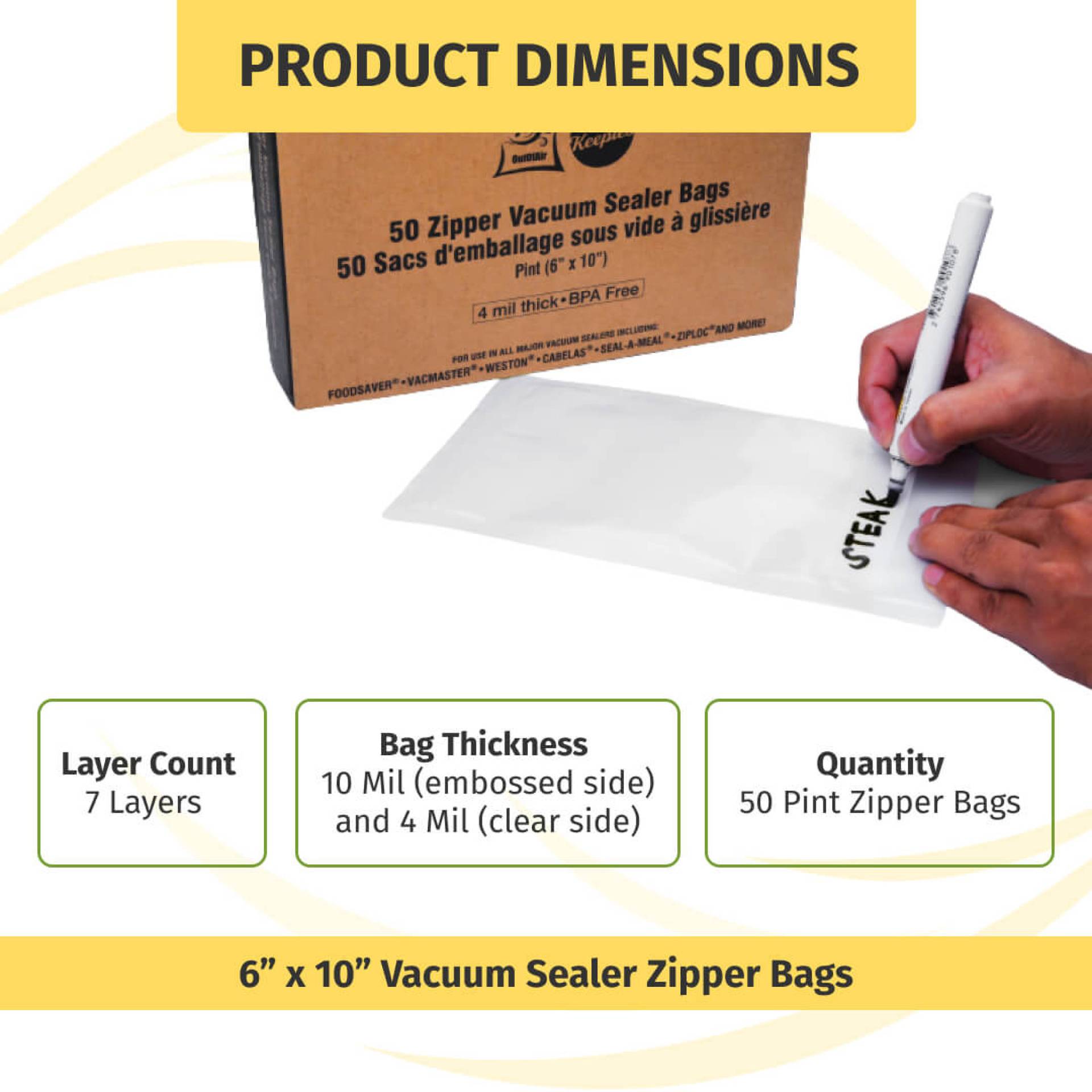 Zipper seal sales vacuum sealer bags