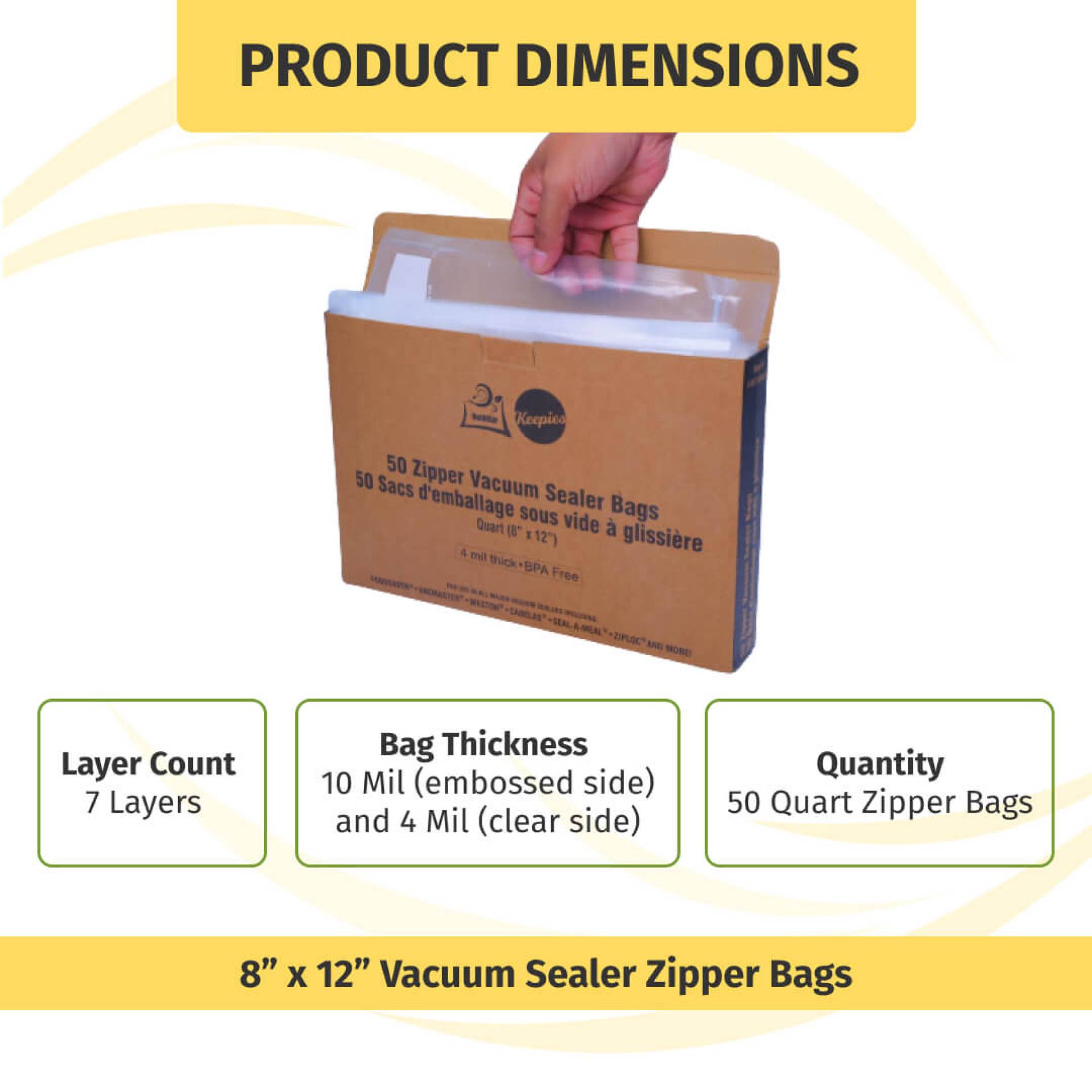 Zipper seal vacuum sealer bags on sale