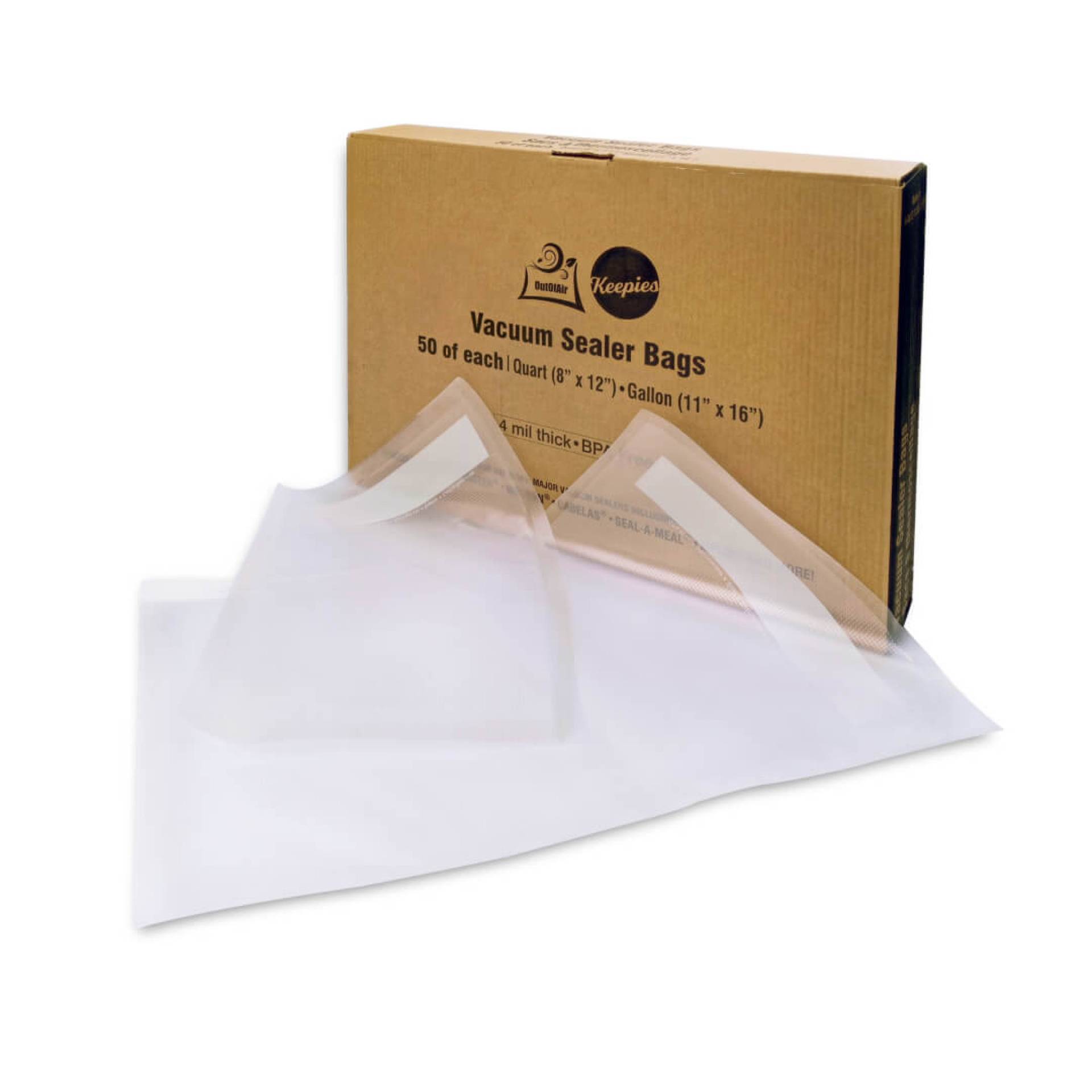 Bags for vacuum outlet packing