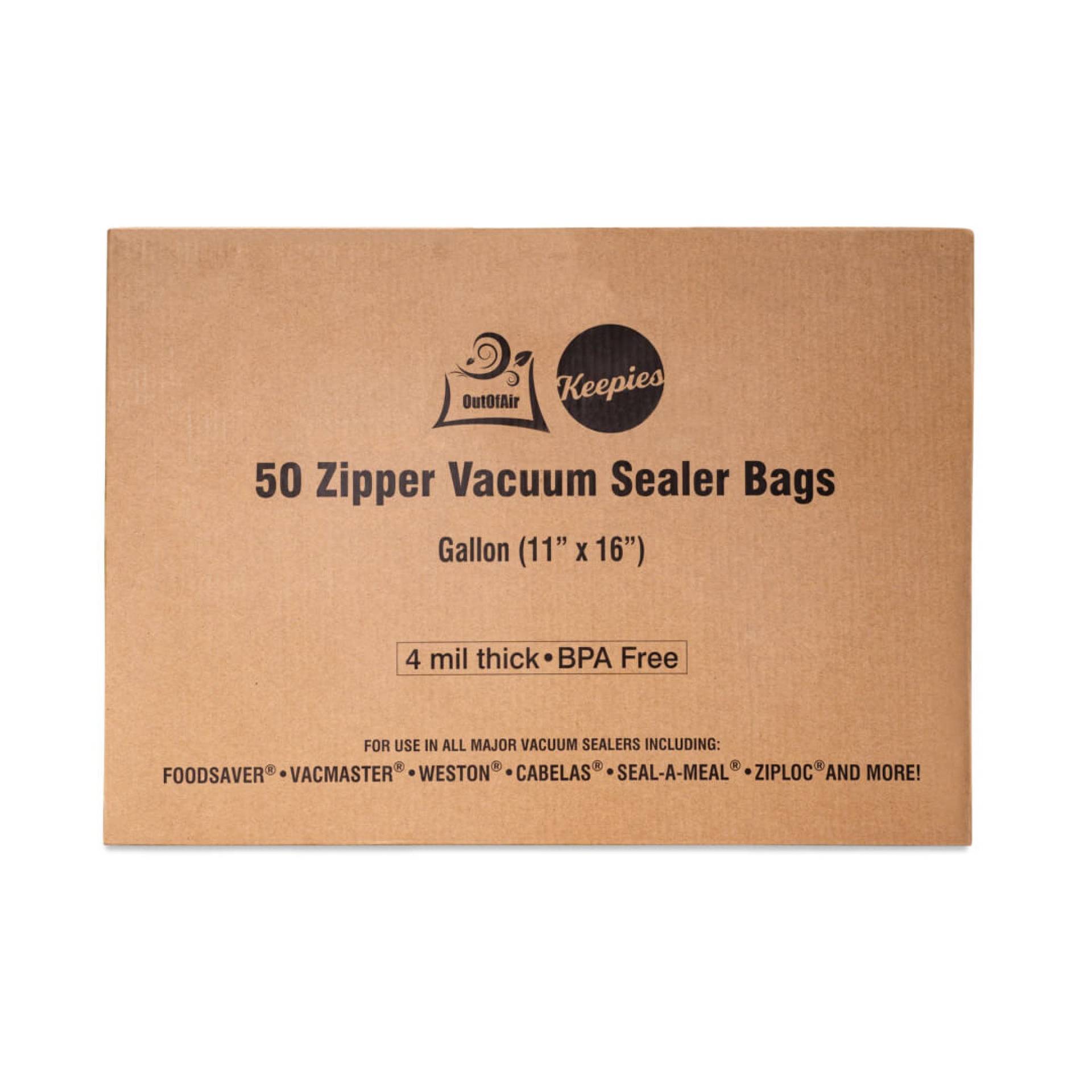 11 x16 Gallon Vacuum Seal Bags 50 Zipper Bags OutOfAir