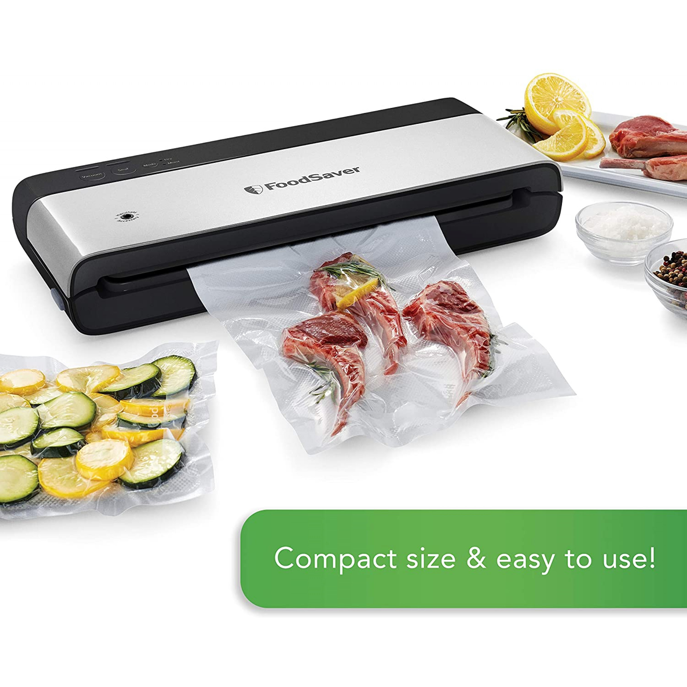 FoodSaver VS0150 PowerVac Vacuum Sealer Machine Vertical Vacuum Sealer Storage (Black) OutOfAir