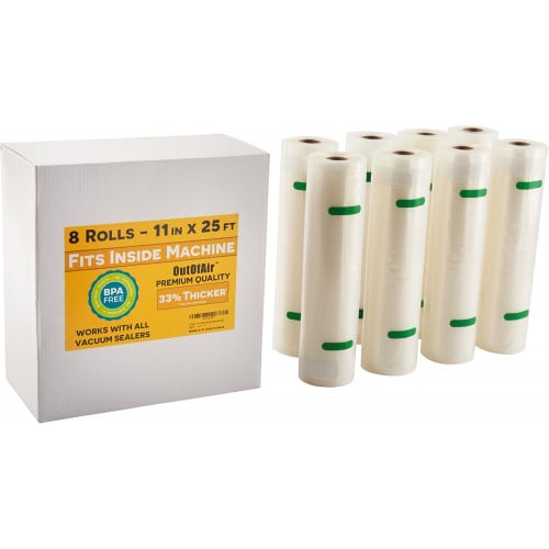 In Bulk Smart Rolls Outofair Outofair 11 X 25 Vacuum Sealer Bags 8 Rolls